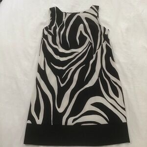 ABG Cream & Black Sleeveless Sheath Dress, Size 12 NWT